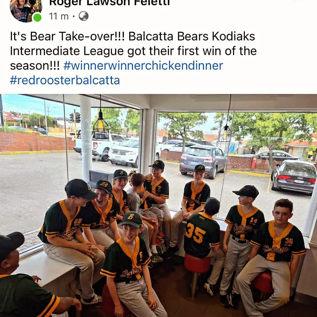 Balcatta Bears baseball team in store